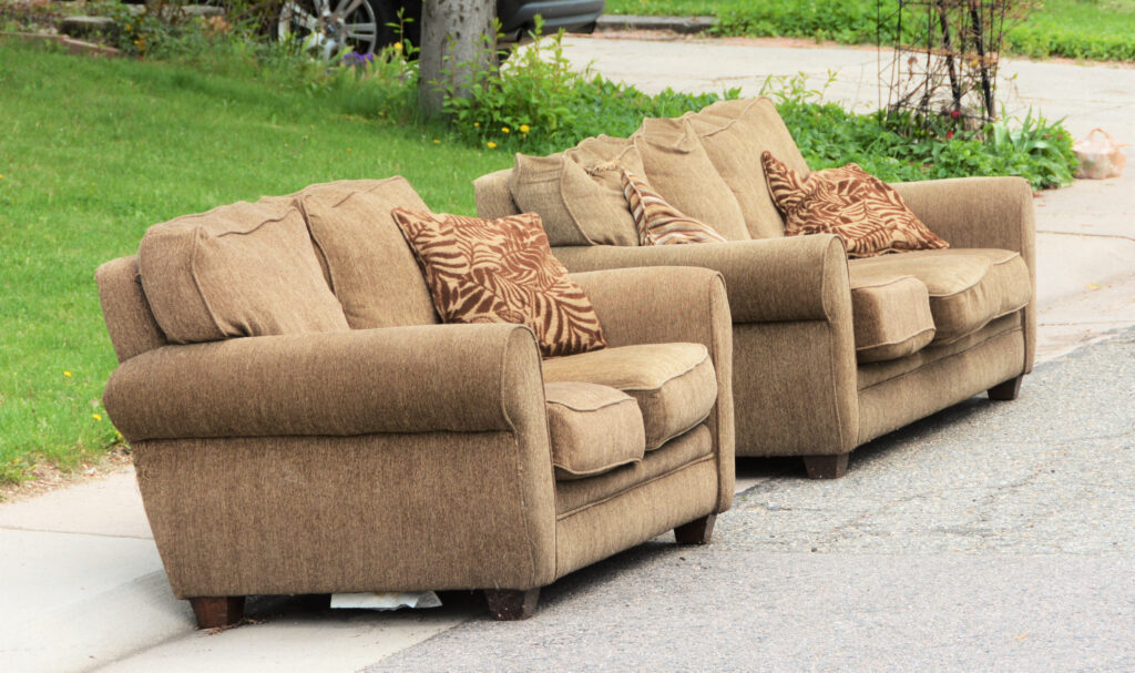 Couched on the curb in North Carolina waiting to be picked up by a local donation facility